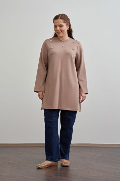 ALLDAY Mink-Pearl Embroidered Tunic