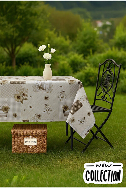 Soft Kare Pvc Fiber Tablecloth – Wipeable, Waterproof, Modern Pattern, for Ki...