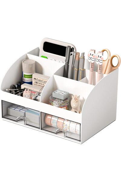 Bogadini Desk organizer with 6 compartments and 2 drawers, made of durable AB...