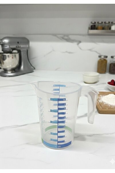 Titiz Elia Home Plastik Ölçü Kabı 1 Litre – Dereceli Şeffaf Ölçü Sürahisi