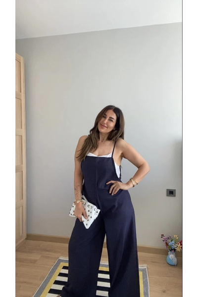 nedo7 Women's Strappy Side Zipper Wide Leg Valencia Jumpsuit