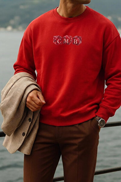 COMBİNE MİCHAİL Tendință zilnică pentru bărbați cu imprimeu Swea roșu tricou