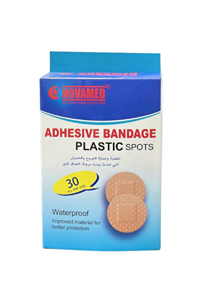 NOVAMED 1 Inch Waterproof Adhesive Plastic Bandages, 30 Pieces