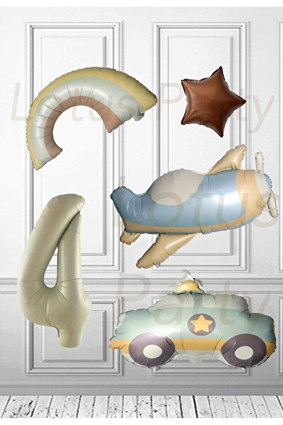 LOTUS PARTY Ρετρό μπαλόνι αυτοκινήτου αστυνομίας - Ρετρό μπαλόνι αεροπλάνου -...