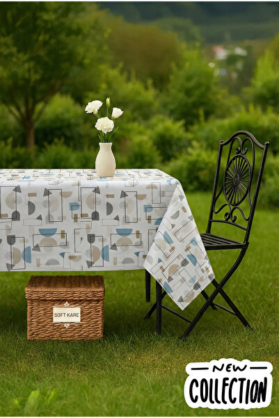 Soft Kare Pvc Fiber Tablecloth – Wipeable, Waterproof, Modern Pattern, for Ki...