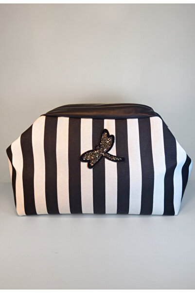 Sade Fashion Women's Crystal Stone Dragonfly Detailed Black and White Clutch ...