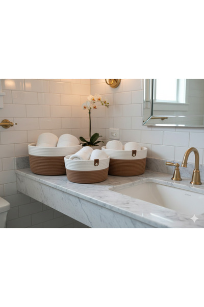 ZEYHOME 3lü Sepet Takımı - Çok Amaçlı 3lü Sepet - Banyo Ve Mutfak Organize Üç...