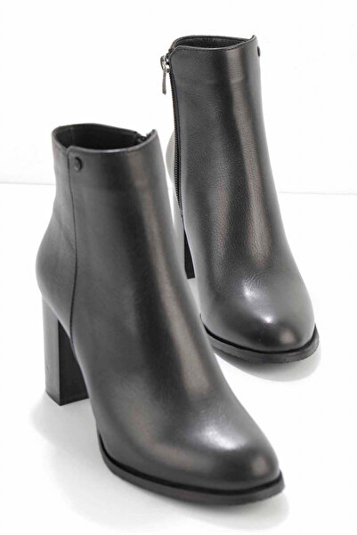 Bambi Botine negre de dama din piele naturala, 38