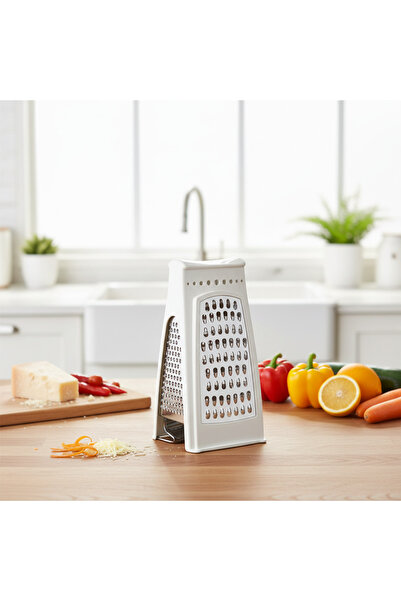 YAZICI Stainless Steel Grater |   Double-Sided, with a Chamber, and Multi-Pur...