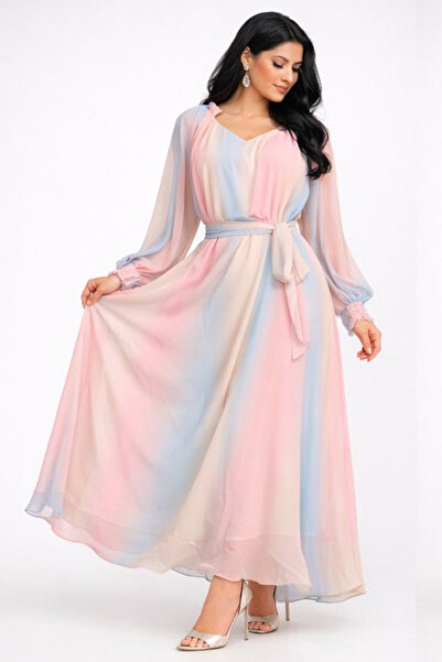 Stylish Stylish colorful chiffon dress