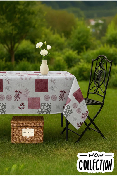 Soft Kare Pvc Fiber Tablecloth – Wipeable, Waterproof, Modern Pattern, for Ki...