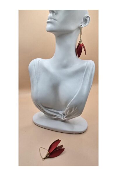 Verdandi Leather RED MISS EARRINGS
