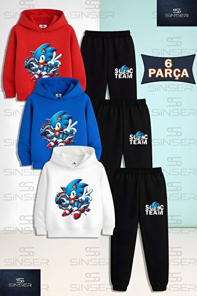 SS SİNSER Set de 3 piese pentru copii, unisex, cu hanorac și pantaloni de tre...