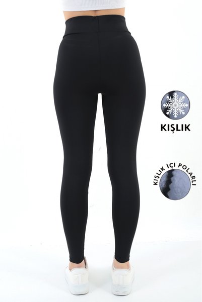 Warasiva Women's Black Winter Leggings with Fleece Inside, High Waist, Elastic, Firming t Shaping / Sculpting Featured Leggings