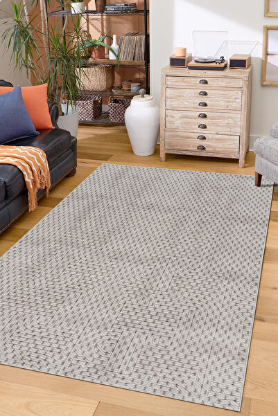 tropikal home Kaymaz Taban Modern Desen Halı Yolluk Leke Tutmaz Kolay Temizle...