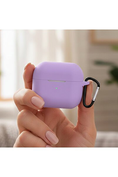 CaseOnn حافظة سامسونج جالاكسي بادز 3 برو مع حزام، سيليكون غير لامع بلون الليلك