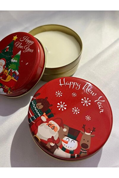 English Home Yılbaşı Temalı 2 Adet Teneke Metal Kutulu Mum