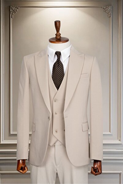 Ars Magic Box Men's Slim Fit Mono Collar Italian Cut Suit