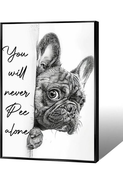 ALAYRA International Elegant Dog Canvas Wall Art With Outer Frame Set of 3 fo...
