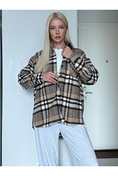 Homay Women's Plaid Oversized Lumberjack Cotton Shirt