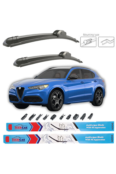TEAMCAR Wipers Alfa Romeo Stelvio 2016-2022 Front Set