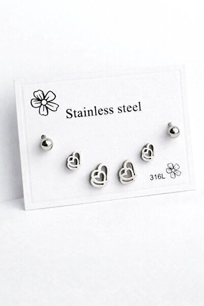 MakeWell Star Heart Leaf Butterfly Crescent Cat Design Steel Screw Earring Sets