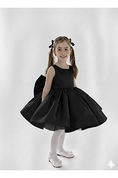 shop Girls' Black Satin Dress, Girls' Evening Dress, Girls' Party Dress