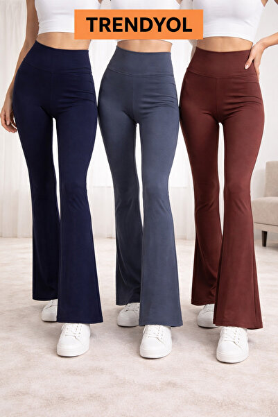 libescarf واسع الأرجل سروال ضيق عالي الخصر يبرز انحناءات الجسم