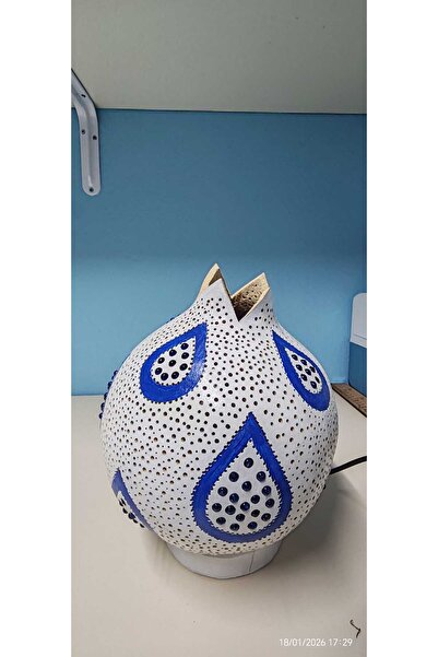 gemsartdeco Su Kabağı Özel Tasarım Mavi Lamba