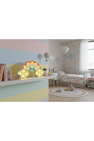 Eğlence Arenası LED Işıklı Gökkuşağı Gece Lambası 🌈✨