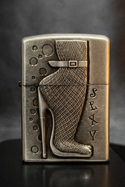 REKS Şık Metal Benzinli Çakmak – Özel Kabartmalı Topuklu Desen | Premium Akse...