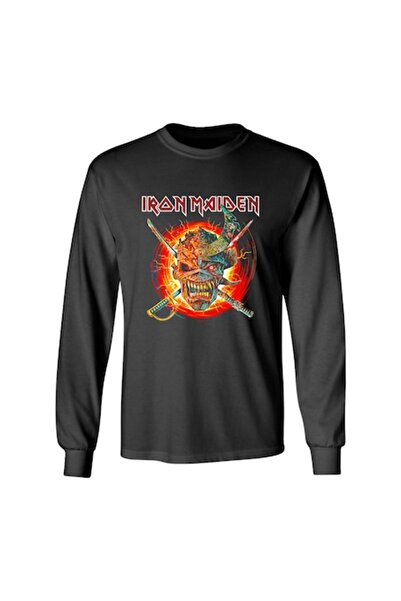 OEM Tricou cu mânecă lungă, negru, Iron Maiden, Samurai, mărimea 3XL
