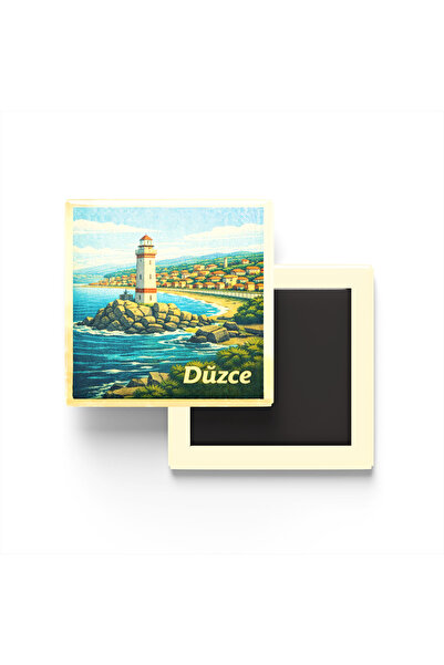 iBerk Mıknatıslı Buzdolap Magneti - Düzce - Akçakoca - 9x9 cm
