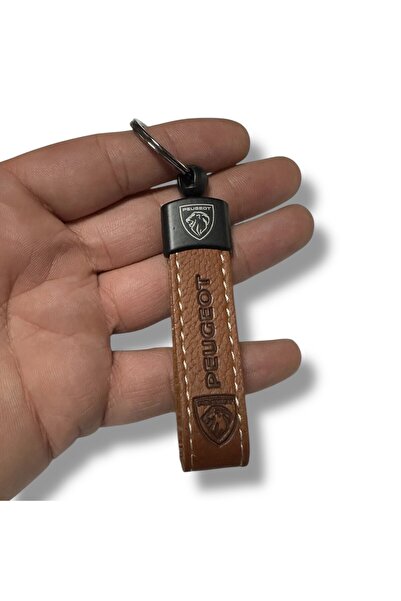 STİLİX GARAGE Peugeot Yazılı Ve Logolu Anahtarlık Kahverengi SUNİ DERİ 1 ADET