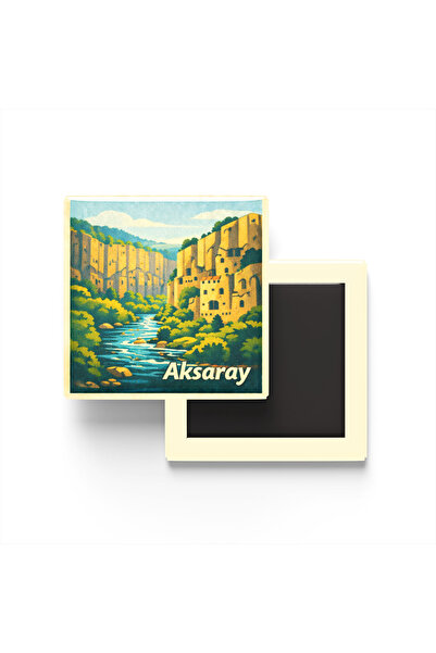 iBerk Mıknatıslı Buzdolap Magneti - Aksaray - Ihlara Vadisi - 9x9 cm