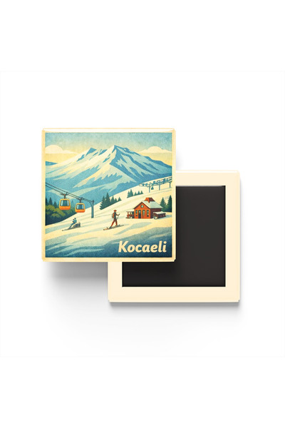 iBerk Kocaeli - Kartepe - Baskılı Buzdolap Magneti Kare - 9x9 cm