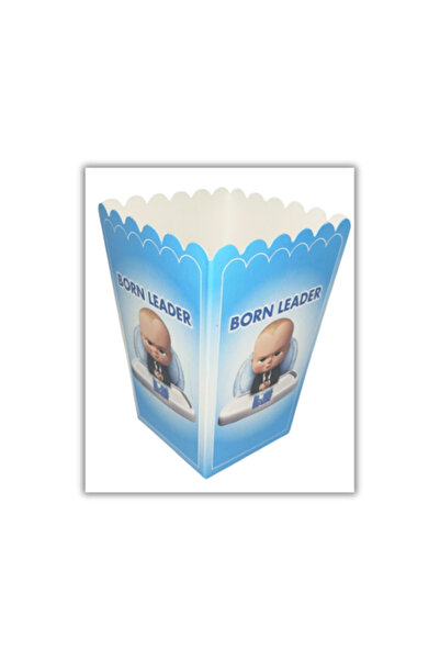 Parti Furyası Patron Baby Themed Corn Box 8-Piece – Birthday Party Set Accessory