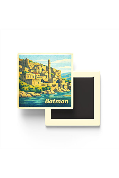 iBerk Mıknatıslı Buzdolap Magneti - Batman - Hasankeyf - 9x9 cm