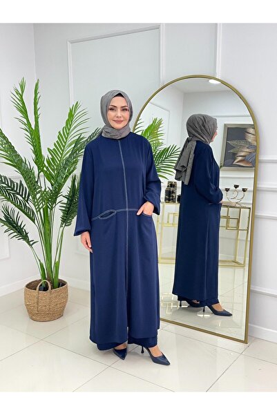 Summer Store Elegance Pocketed Tunic Pants Hijab Set