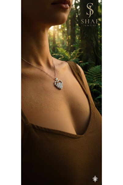Shae Jewelry Special Design Heart Women's Necklace with Zircon Stone