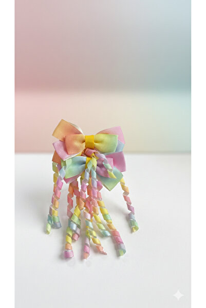 EliraToka Girl-Child-Baby Twisted Colorful Bow Model 2-Piece Oens Buckle