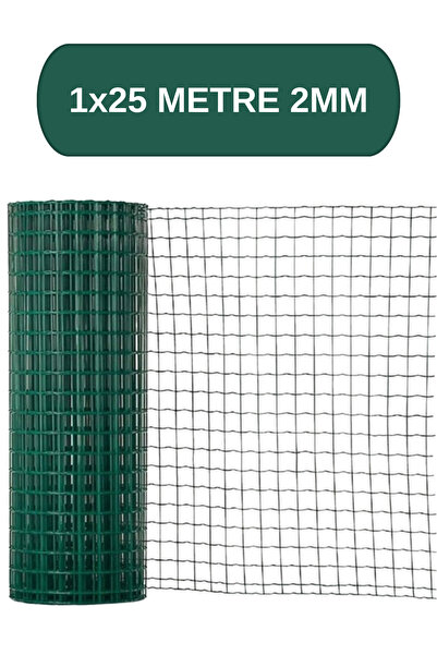 NVT YAPI İNŞAAT 1X25 METRE Puntalı Yeşil Tel 50x50 Gözaralıklı 2 mm Kalınlık-...
