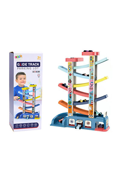 LEAN Pista tip tobogan pentru masinute colorate, 6 masinute