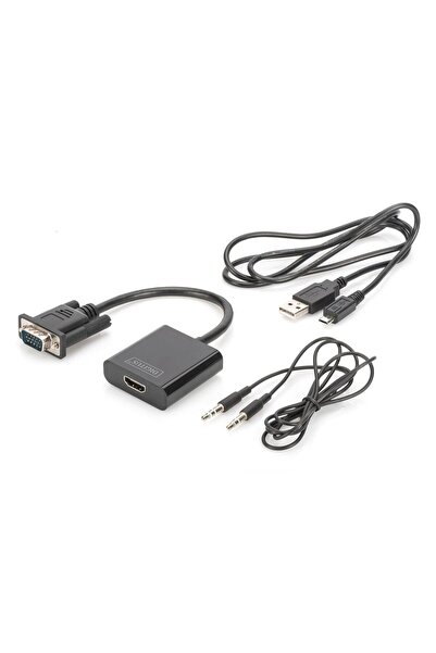 Digitus محول data-L709 DA-70473 من VGA إلى HDMI + صوت (3.5 ملم)، دقة عالية كا...