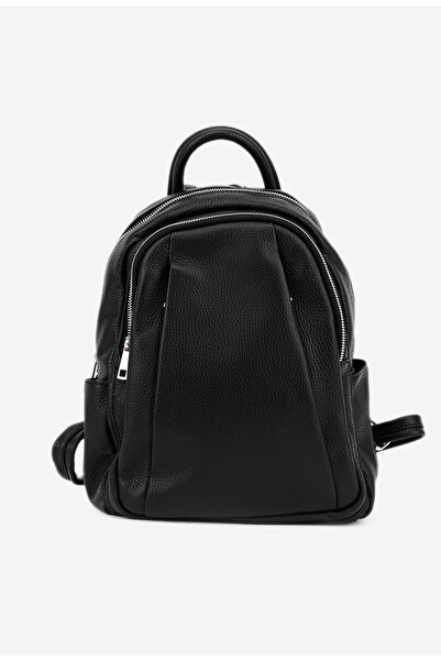 Dasha Women's black backpack made of genuine leather