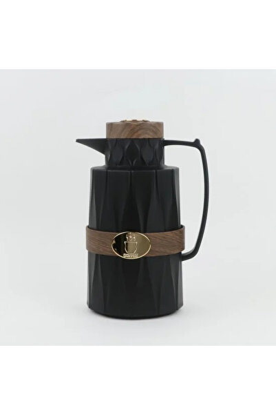 Generic Luxury Wooden Design Thermos Flask - Black, 1 Liter