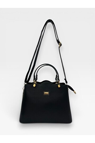 RKY SERENITY حقيبة يد وكتف نسائية أنيقة بقسمين وتفاصيل متموجة مع حزام قابل لل...