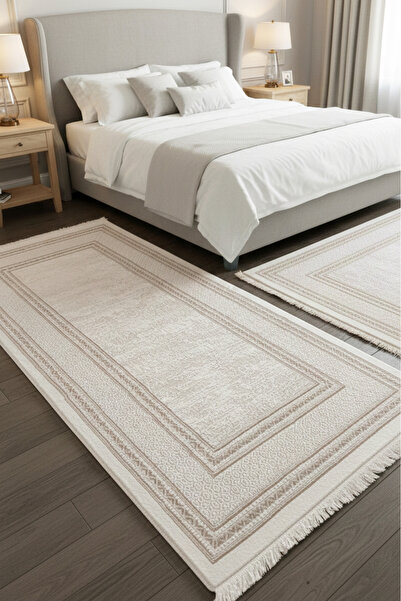 MELARİS HALI Yatak Odası Halısı 3'lü Set Klasik Desenli Halı Yumuşak Dokulu M...