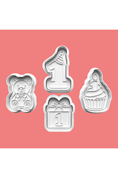 Sekovlog59 I'M One Year Old Birthday Patterned 4-Piece Set Cookie and Sugar D...