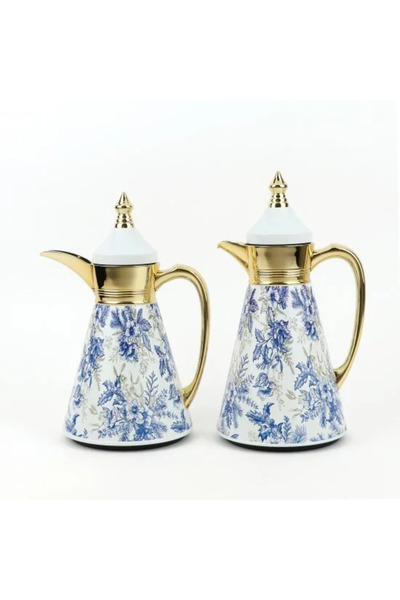 TULIN طقم ترمس للشاي والقهوة - 0.7 لتر / 1 لتر - بنقشة زهور